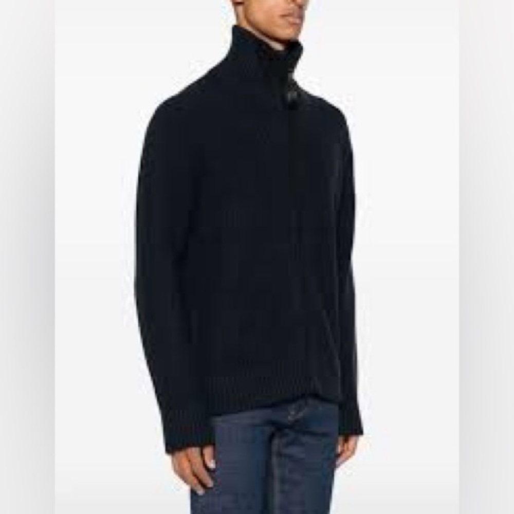 J.Lindberg Nicholas Square Rib 100% Merino Wool Zip and Button Front Cardigan XL